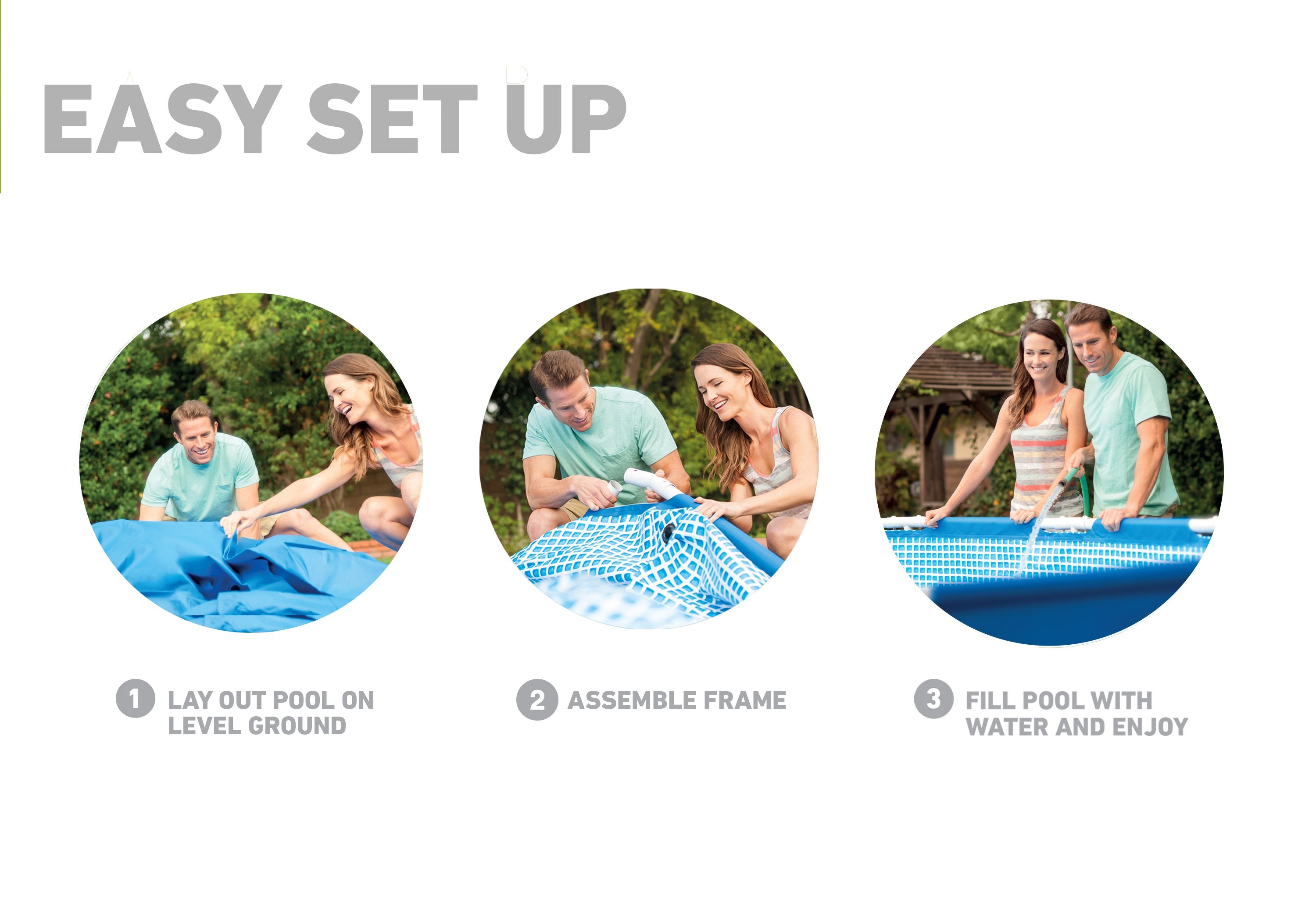 Intex 12ft x 30in Metal Frame Set Above Ground Swimming Pool & Filter (2 Pack)