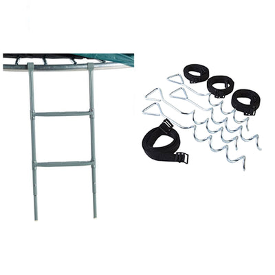 JumpKing Two Step Trampoline 38 inch to 45 inch Ladder and Anchor Tie Down Kit