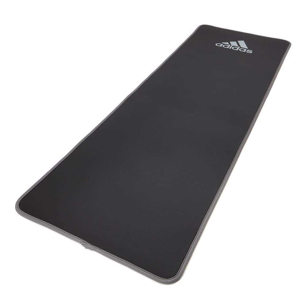 Adidas Training Mat Cushioned Exercise Yoga Mat with Carry Strap, Gray(Open Box)