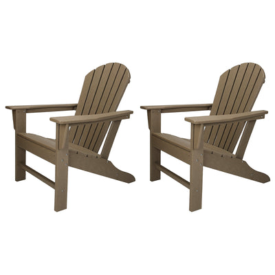 Leisure Classics UV Protected Indoor Outdoor Lounge Deck Chair, Gray (2 Pack)