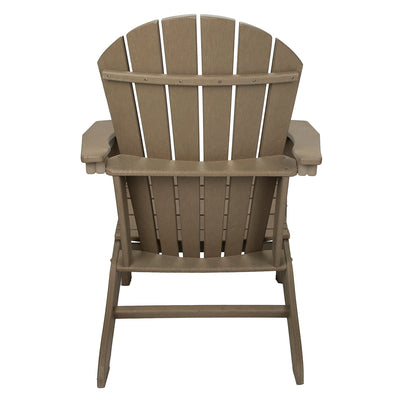 Leisure Classics UV Protected Indoor Outdoor Adirondack Lounge Deck Chair, Taupe
