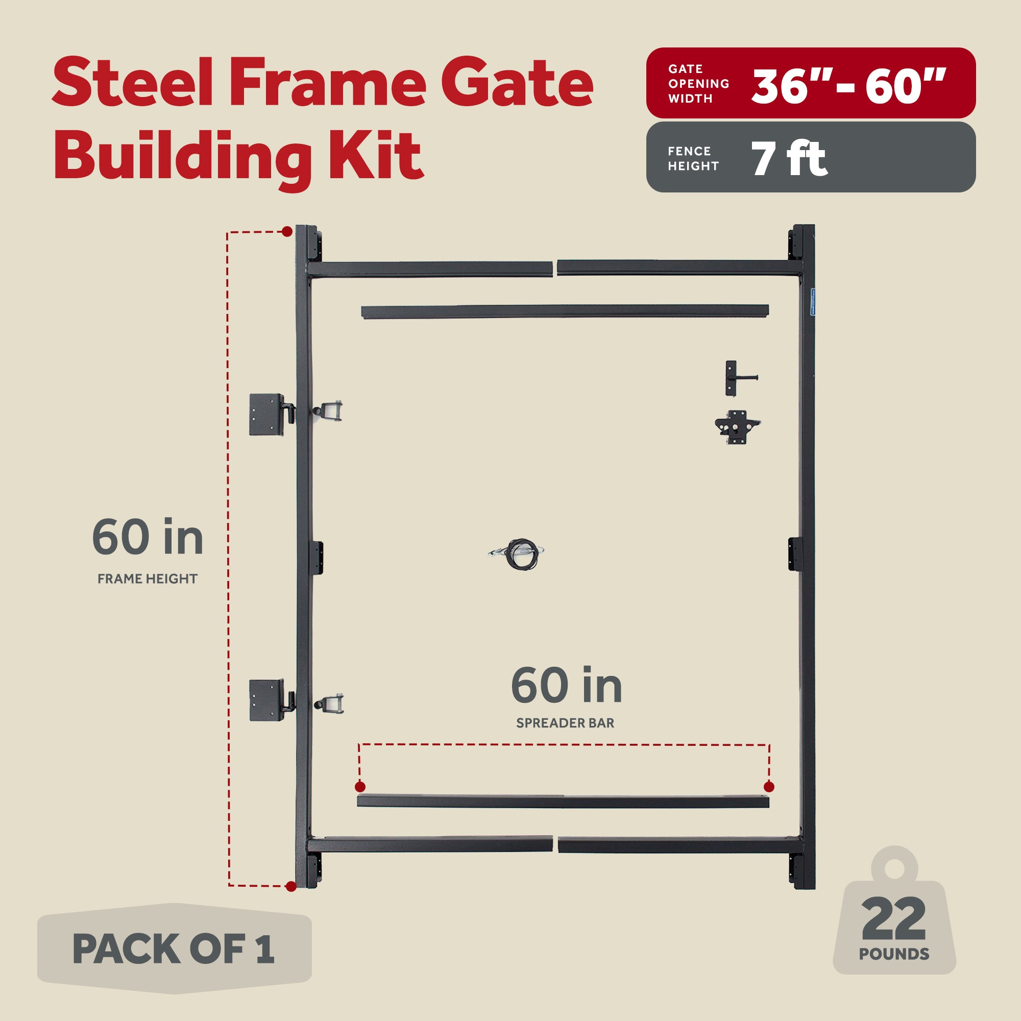 Adjust-A-Gate Gate Building Kit, 60"-96" w/ Gate Building Kit, 36"-60" - VMInnovations