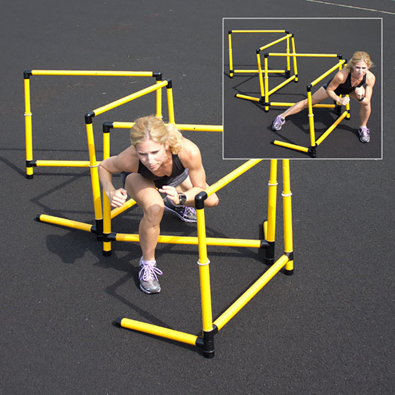 Prism Fitness 12In Tall Smart Fixed-Height Track Workout Hurdles, (6) (Open Box)