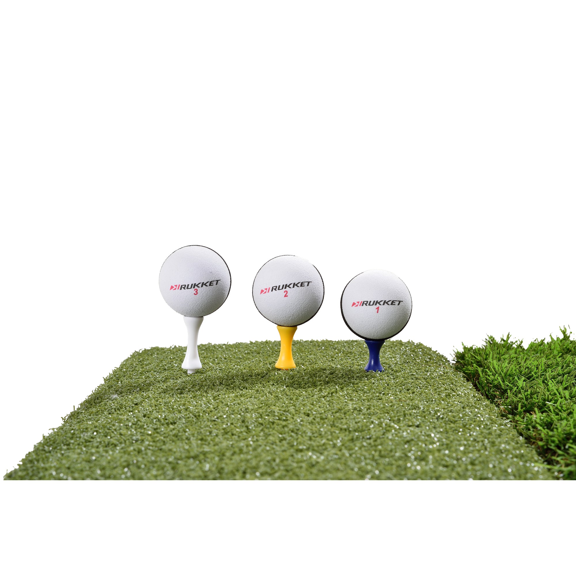 Rukket Sports Tri-Turf Golf Portable Hitting Practice Turf Mat with Tees & Balls