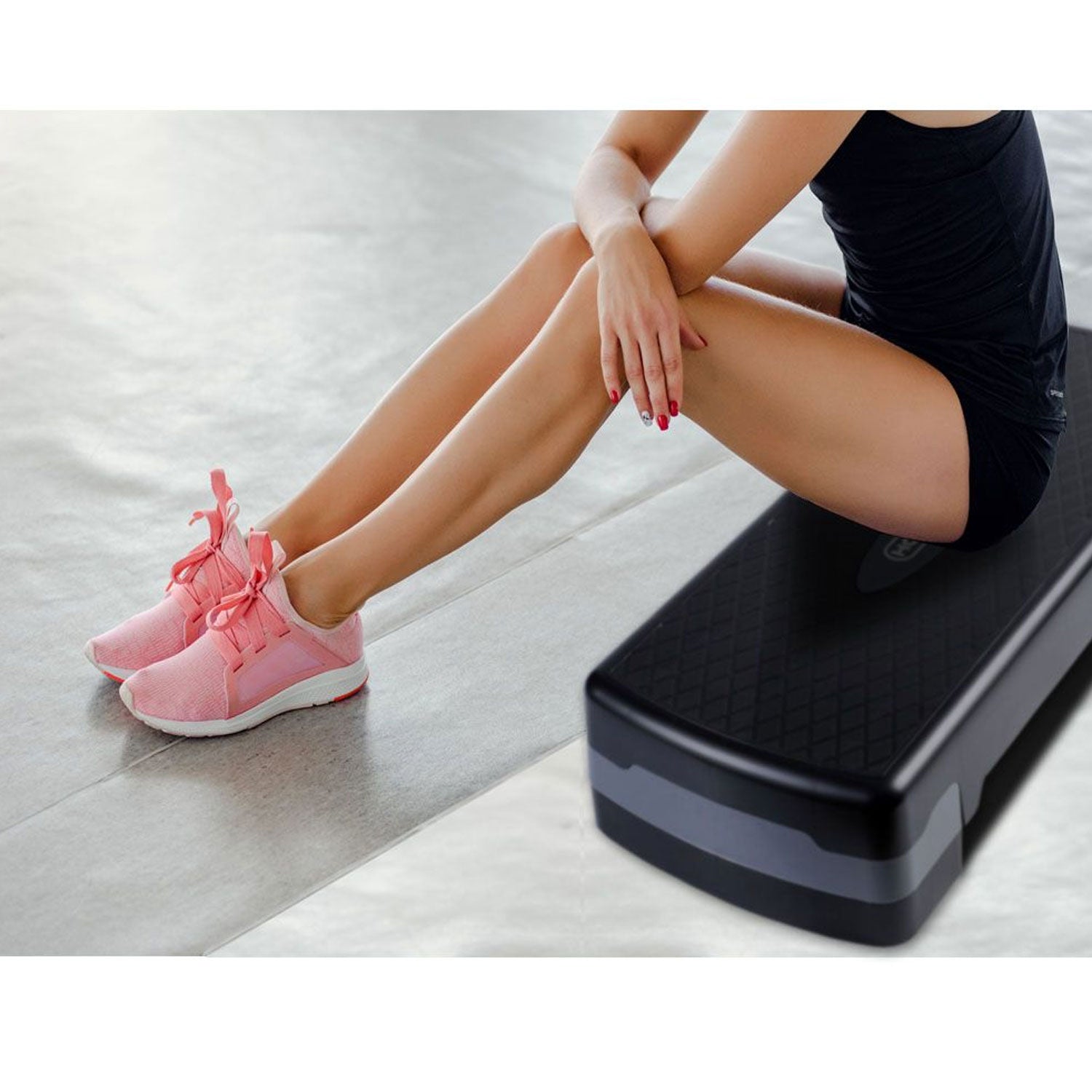 HolaHatha Aerobic Step Platform Fitness Equipment w/ Adjustable Height (Used) - VMInnovations