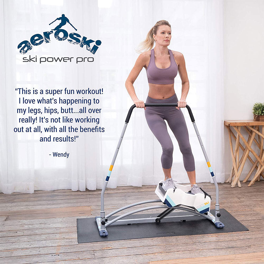 Aeroski 2.0 Ski Fitness Workout Machine with Recoil Spring Resistance, Gray
