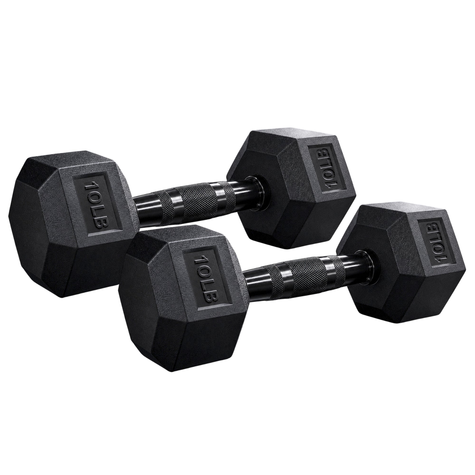 Aurorafy Hex Dumbells, Rubber Encased Strength Training Weight Set, 10 lb Pair