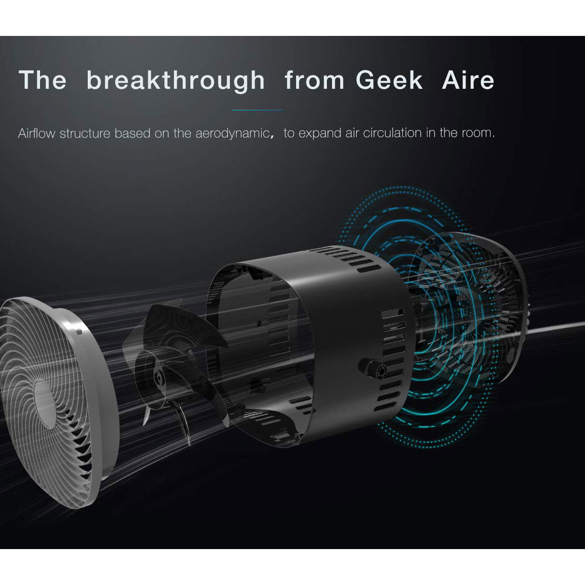 Geek Aire 8 Inch Desk Floor Oscillating Fan with 4 Turbo Speeds (For Parts)