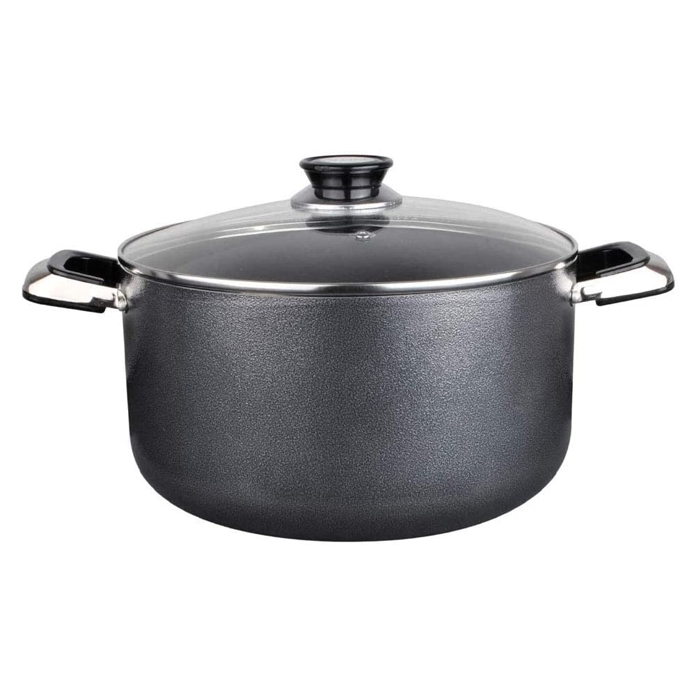 Alpine Cuisine Aluminum Dutch Oven Pot with Glass Lid, 16 Quart, Gray (Open Box)