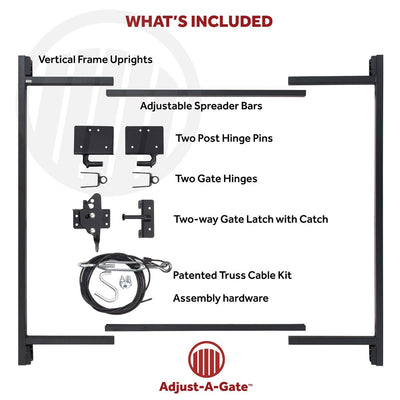 Adjust-A-Gate Steel Frame Gate Building Kit, 36"-60" Wide Opening Up To 4' High - VMInnovations