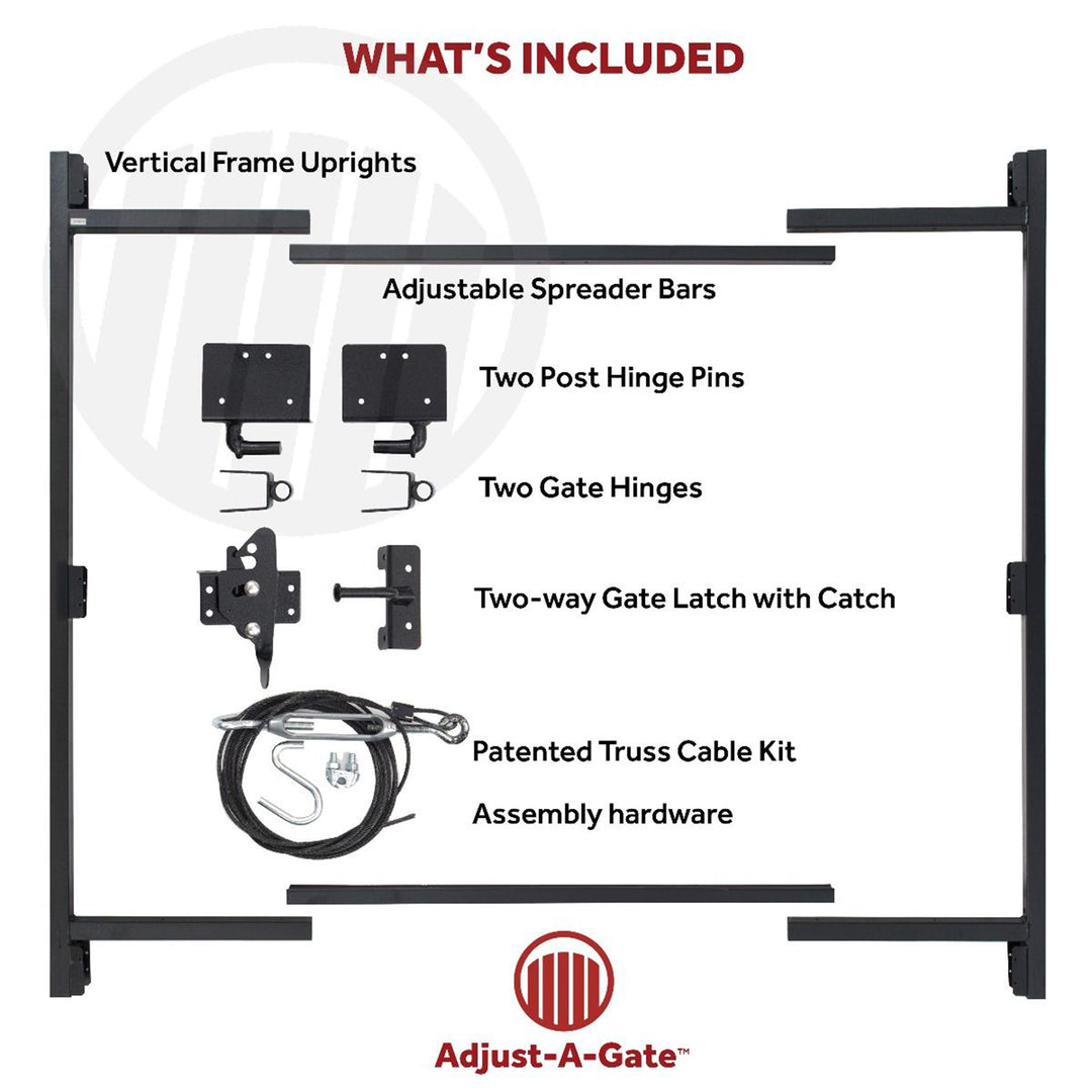 Adjust-A-Gate Steel Frame Gate Building Kit, 36"-60" Wide Up To 7' High (3 Pack) - VMInnovations