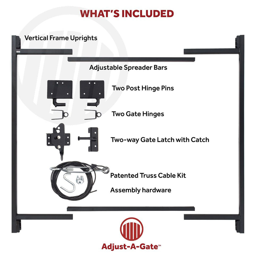 Adjust-A-Gate Steel Frame Gate Building Kit, 60"-96 Inch Wide Opening (2 Pack) - VMInnovations
