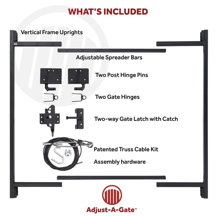 Adjust-A-Gate Steel Frame Gate Building Kit, 60"-96 Inch Wide Opening (2 Pack) - VMInnovations