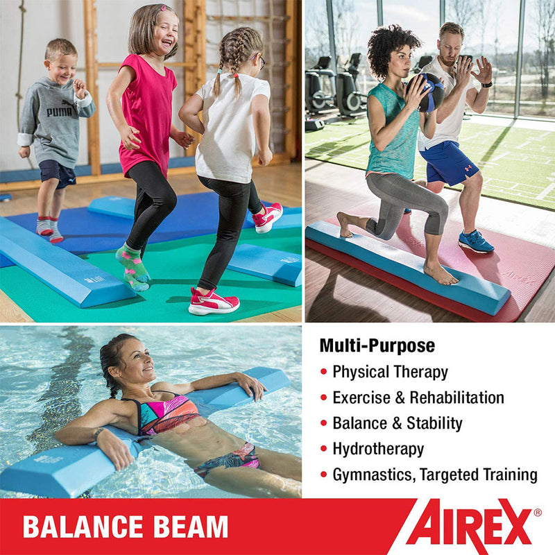 Airex Home Gym Physical Therapy Yoga Exercise Foam Balance Beam, Blue (Open Box)