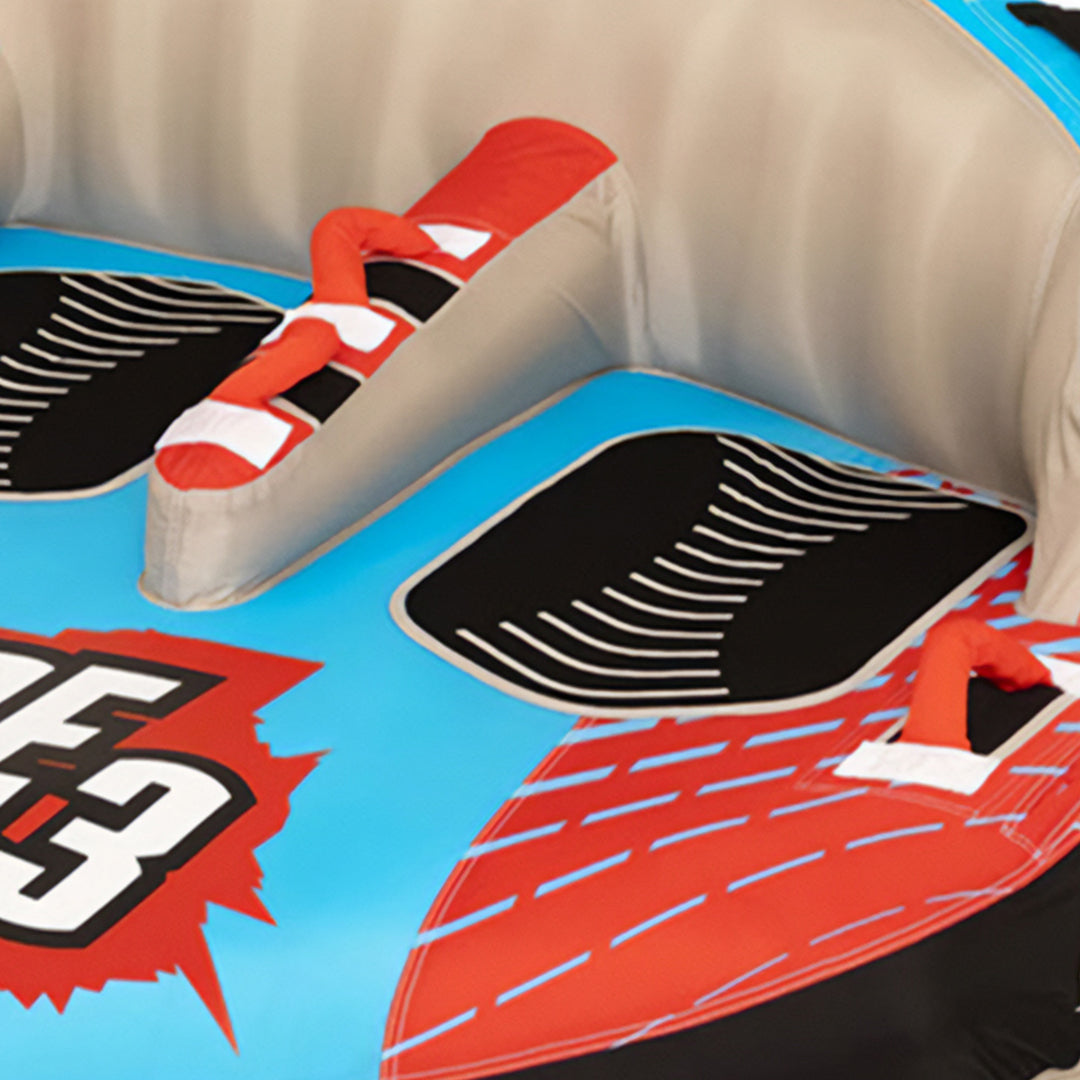 Airhead Renegade 3 Person Inflatable Towable Water Tube Kit w/ Boat Rope & Pump - VMInnovations