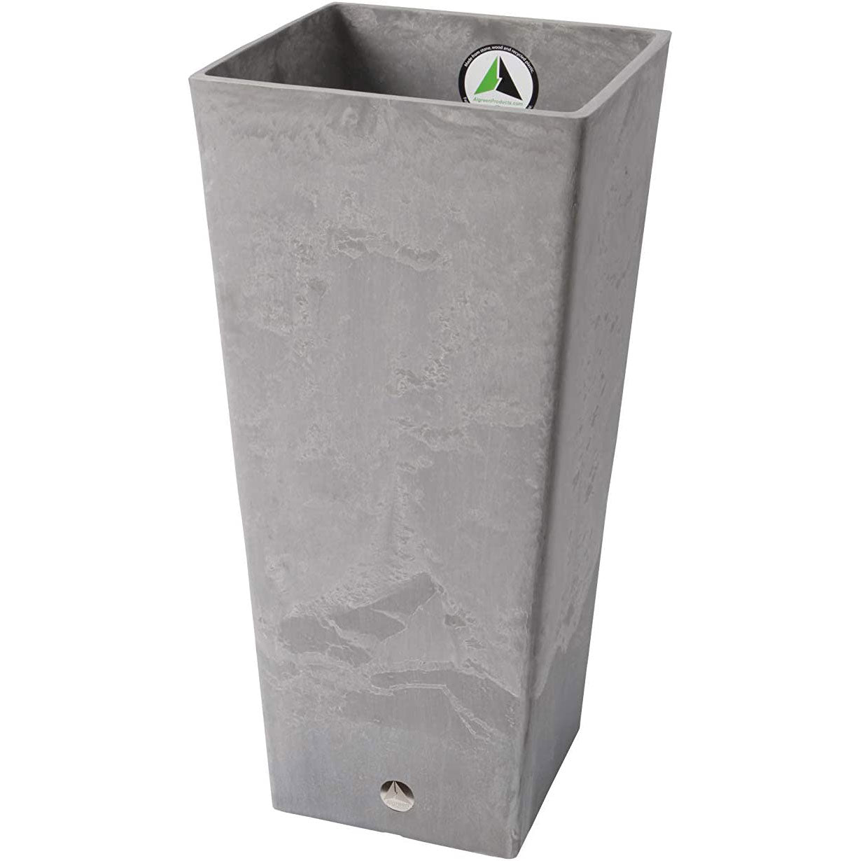 Algreen Valencia Square 13x13x28 Inch Flower Garden Plant Pot Planter, Gray