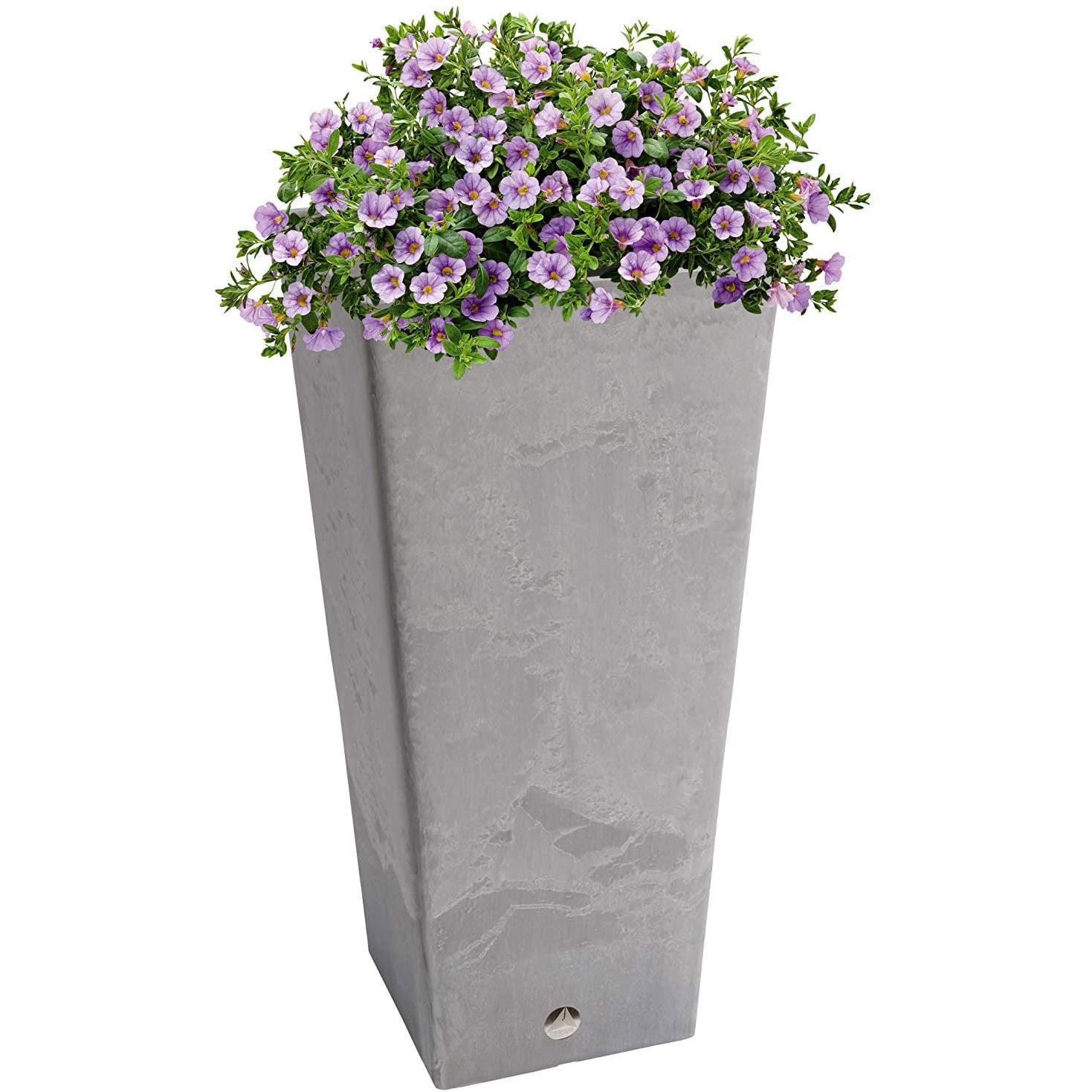 Algreen Valencia Square 13x13x28 Inch Flower Garden Plant Pot Planter, Gray