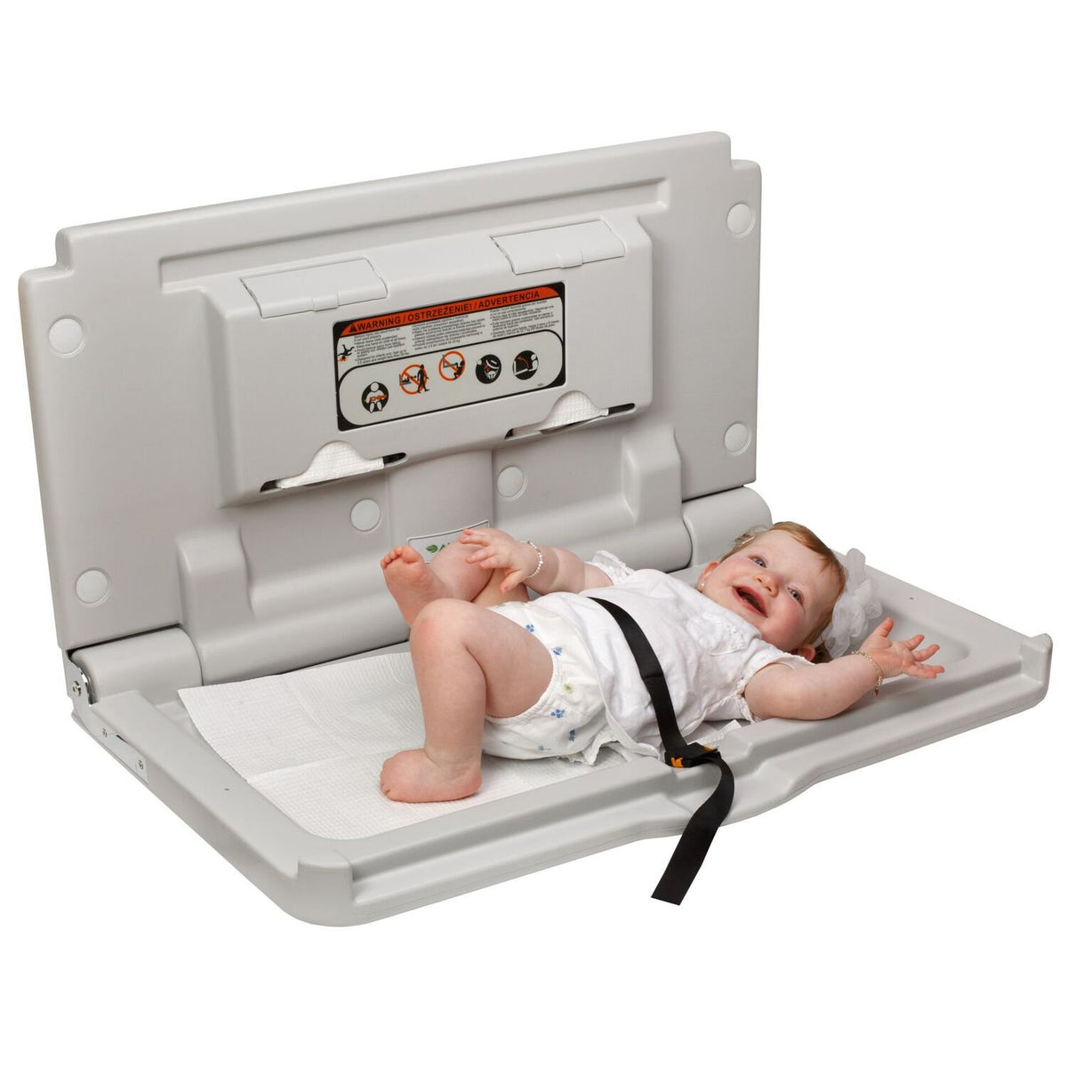 Alpine Industries Wall Mounted Fold Down Baby Diaper Changing Station, White - VMInnovations