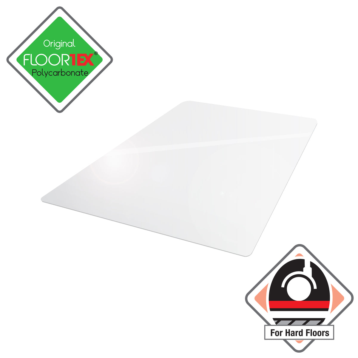 Floortex Solutions FR1215219ER Clear Hard Floor Office Chair Mat, 48 by 60 Inch