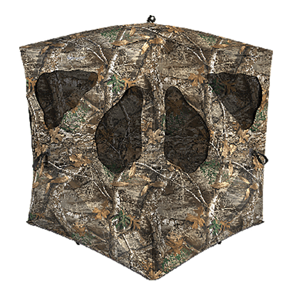 Ameristep Silent Brickhouse 3 Person Ground Hunting Blind, Mossy Oak Break Up