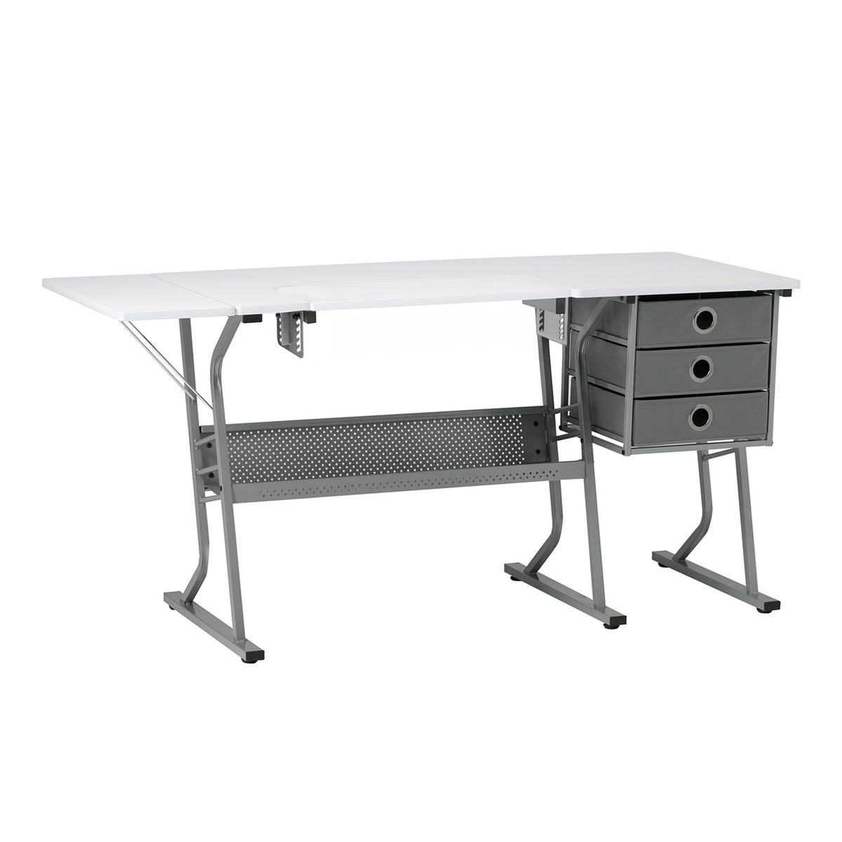 Studio Designs Eclipse Ultra Sewing Machine Craft Table Cabinet, Grey/White