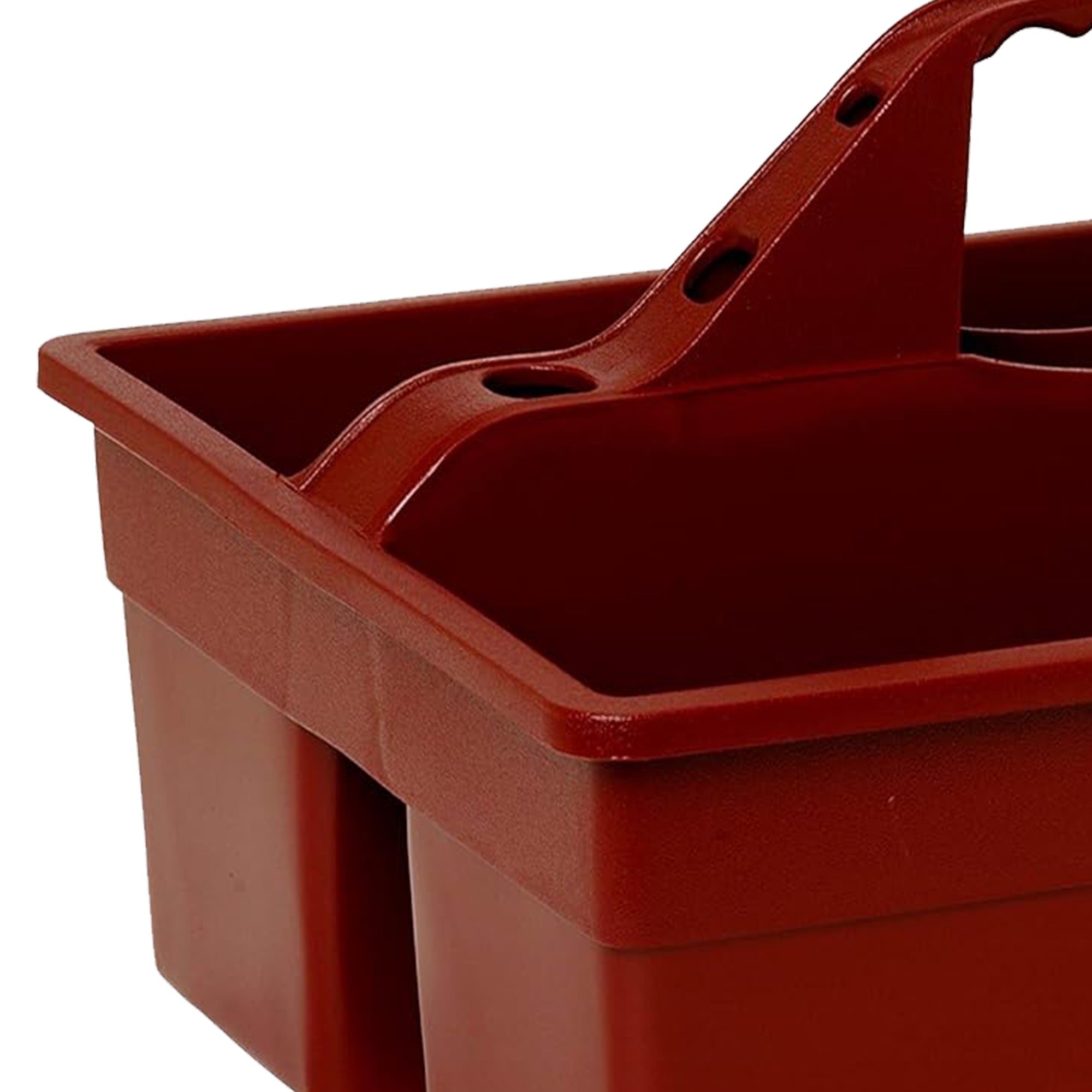 Little Giant DuraTote Plastic Box Organizer w/2 Compartments & Handle, Burgundy - VMInnovations