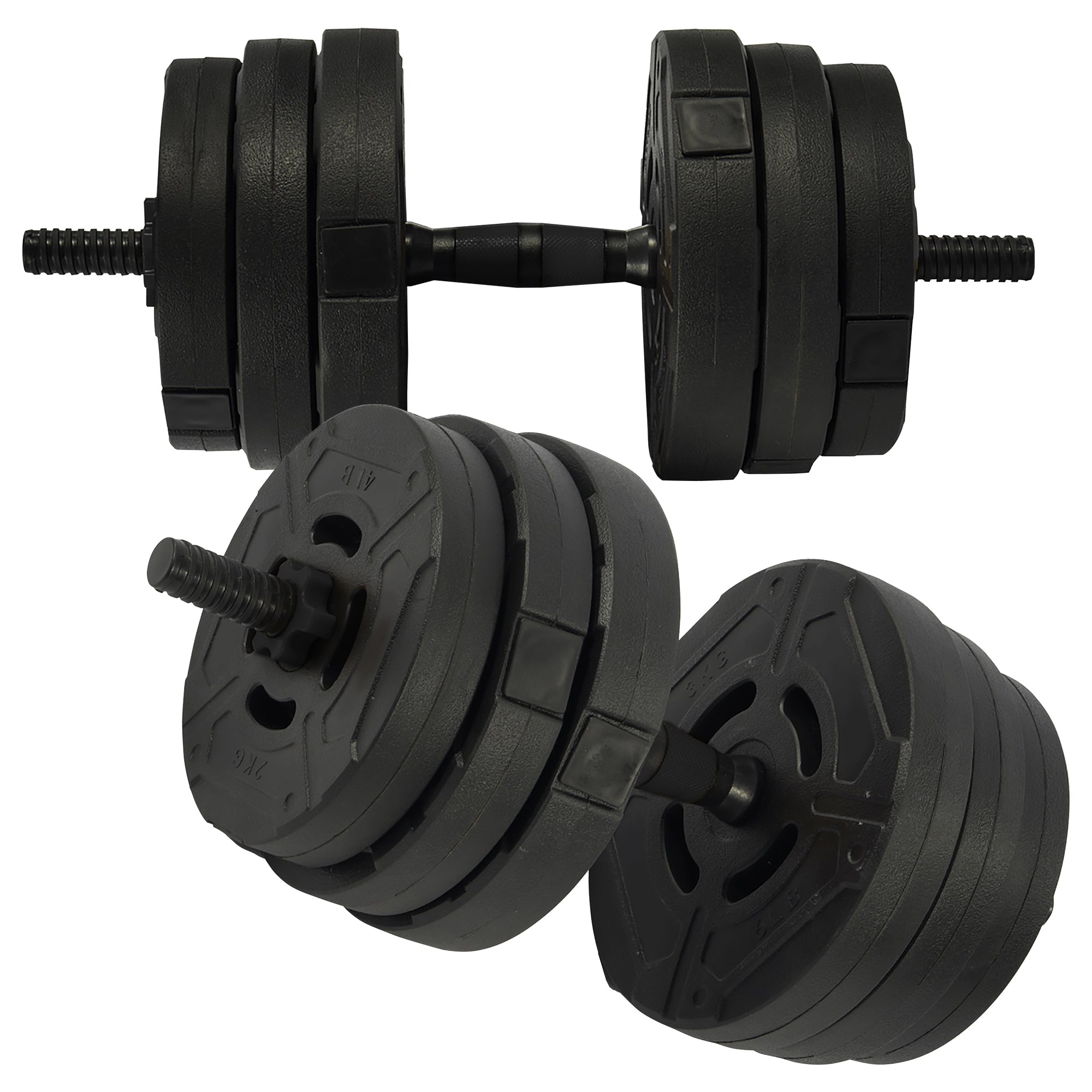 Fitvids 2 in 1 Adjustable Dumbbell Set,60lbs Free Weights Set w/Connector (Used)