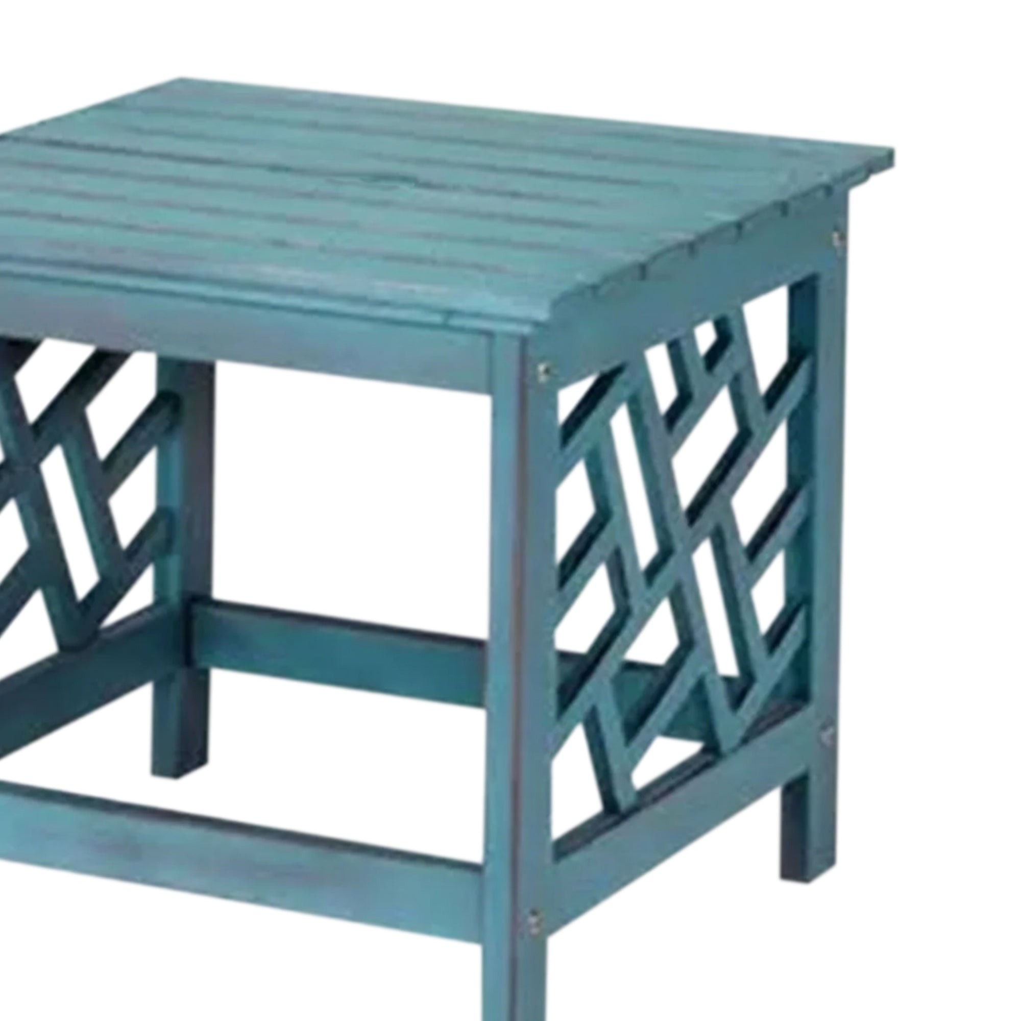 Four Seasons Courtyard 18 Inch Distressed Hardwood Portland Patio End Table - VMInnovations