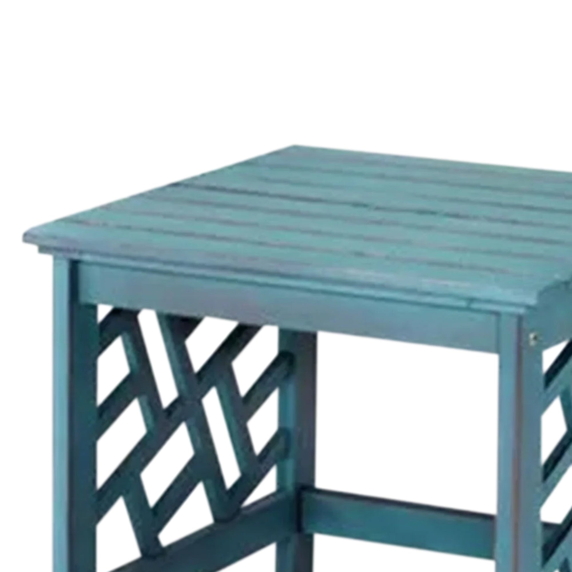 Four Seasons Courtyard 18 Inch Distressed Hardwood Portland Patio End Table - VMInnovations