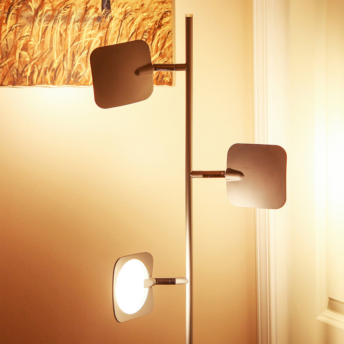 Brightech Tree LED Spotlight Bright 3 Light Floor Lamp Pole, Silver (Open Box)