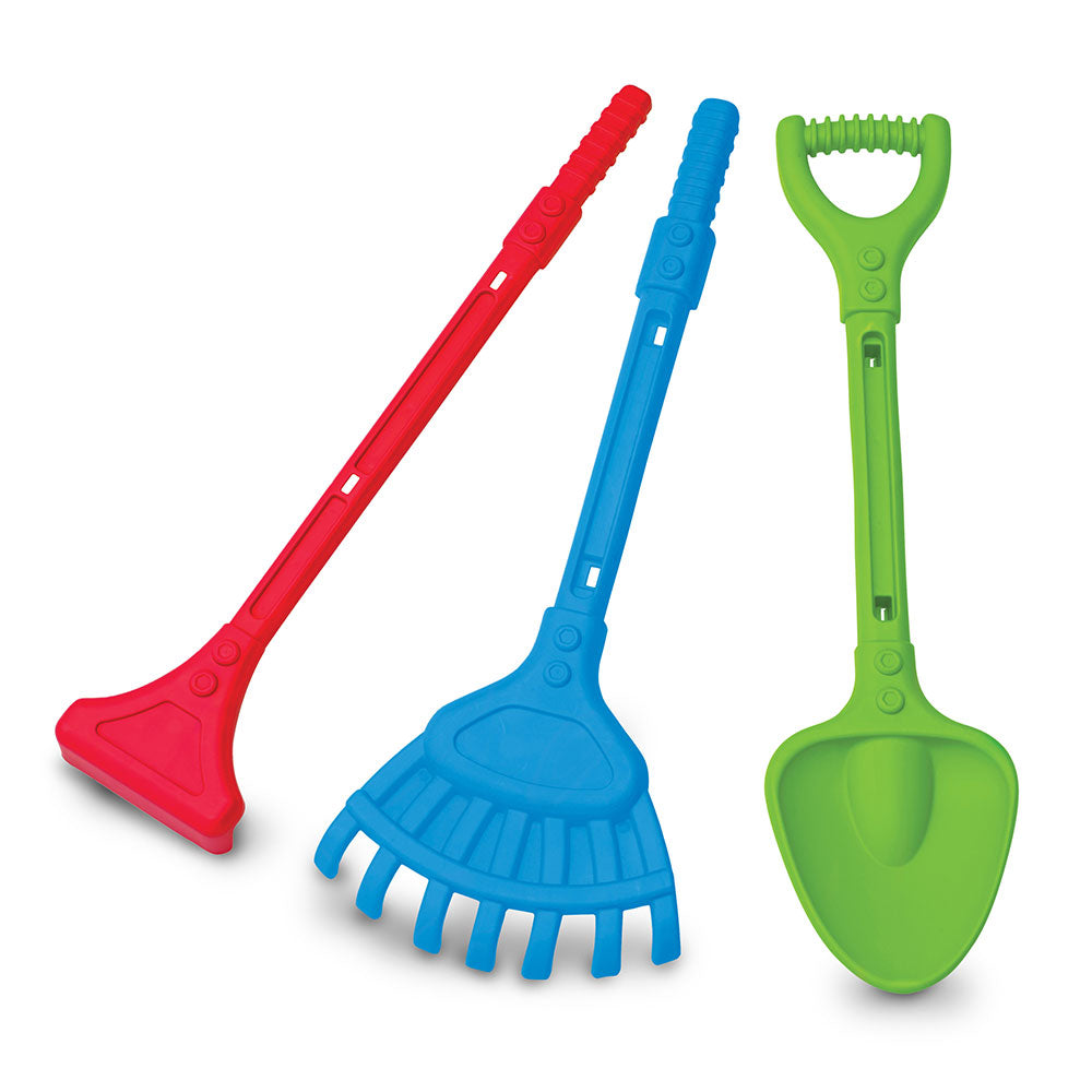 American Plastic Toys 28 Inch 3 Piece Deluxe Rake, Shovel, and Hoe (Open Box)