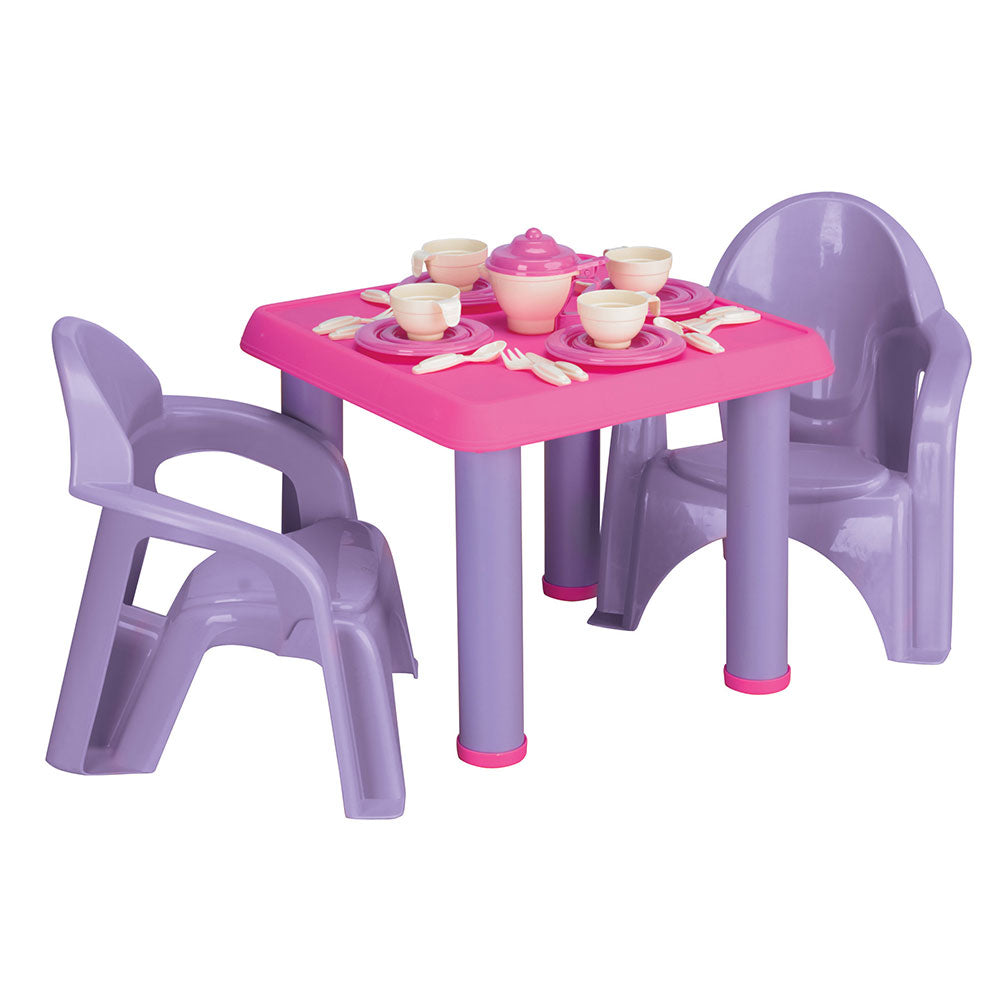 American Plastic Toys 28 Piece Pretend Play Tea Party Set Purple/Pink (Open Box)