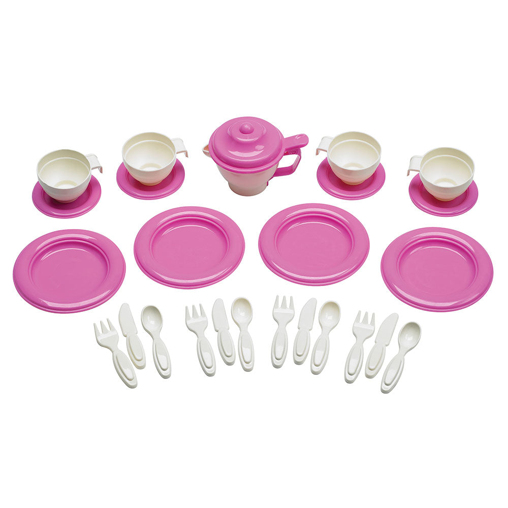 American Plastic Toys 28 Piece Pretend Play Tea Party Set Purple/Pink (Open Box)