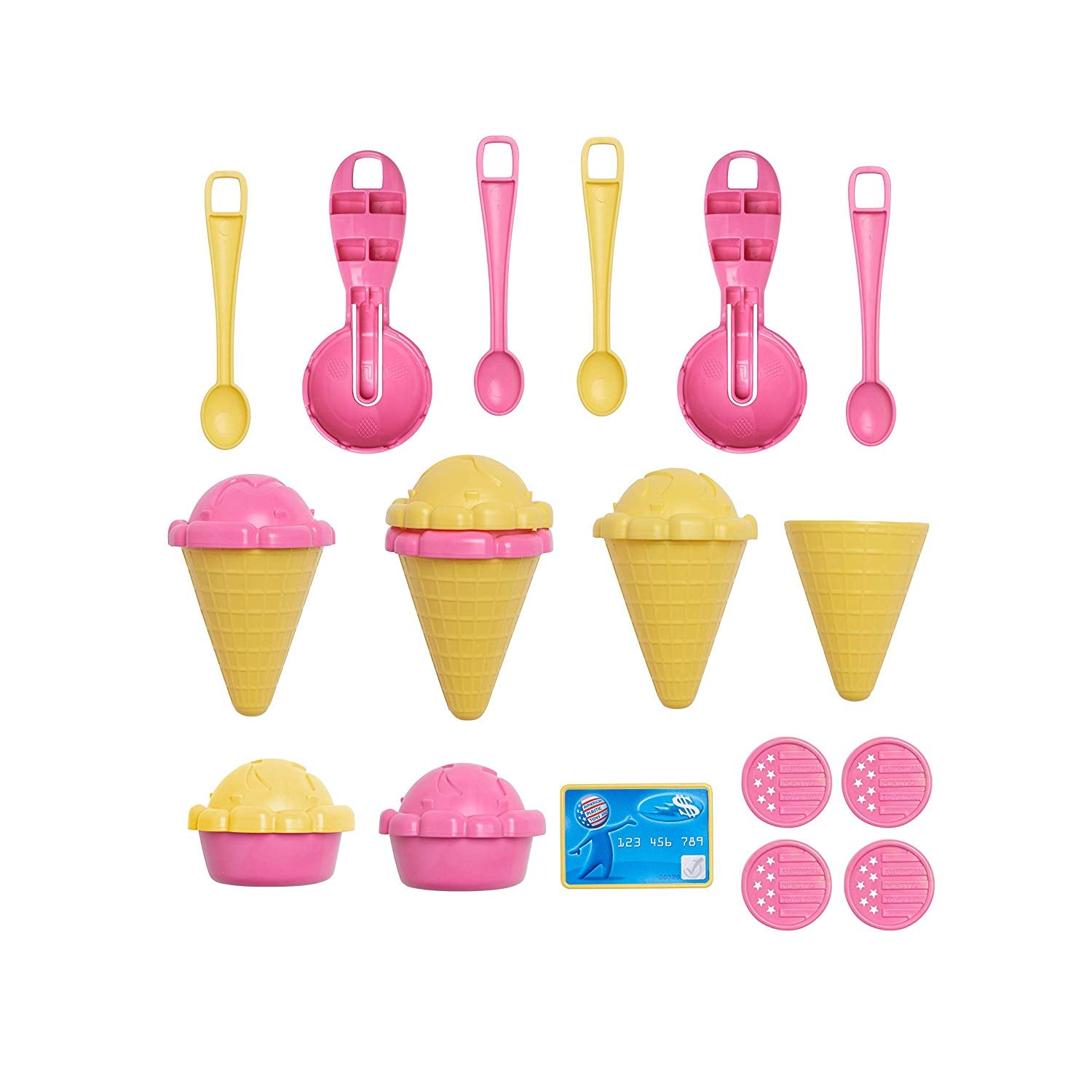 American Plastic Toys Kids My Very Own First Ice Cream Cart Stand Role Play Set