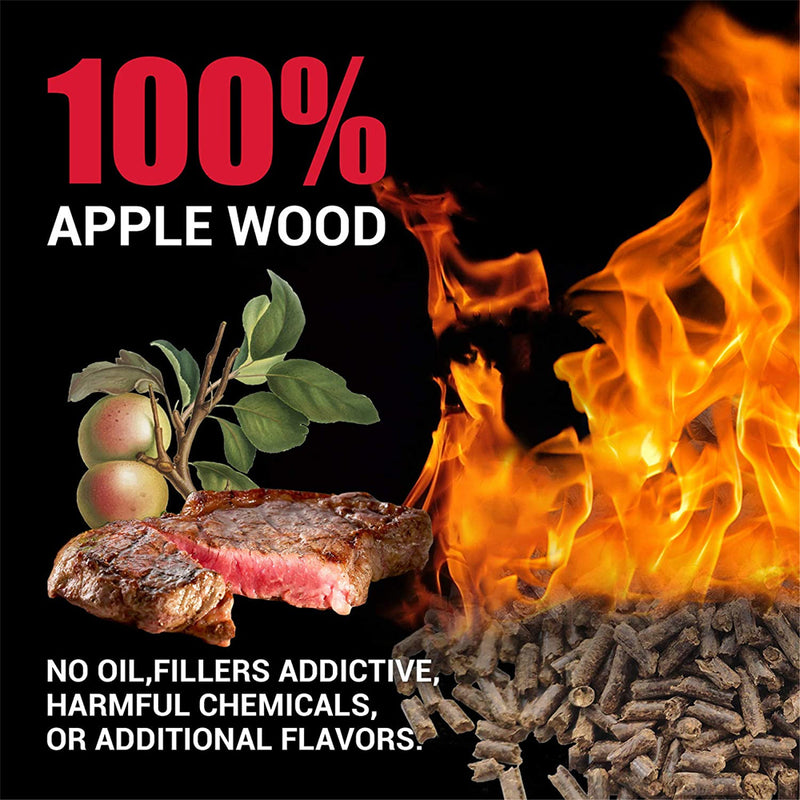 ASMOKE 20 Pound Bag of 100 Percent Pure Applewood Pellets for Outdoor Grills