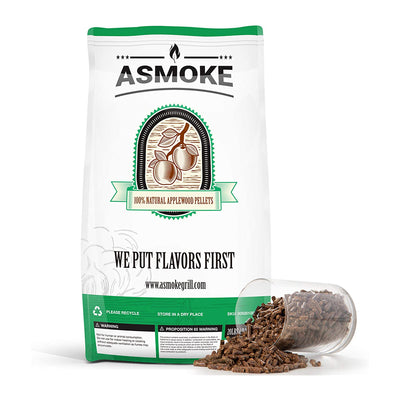 ASMOKE 20 Pound Bag of 100 Percent Pure Applewood Pellets for Outdoor Grills