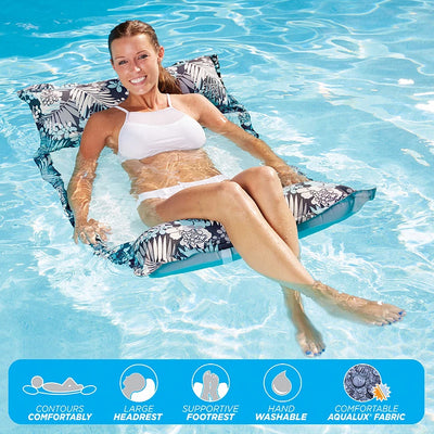 Aqua Leisure Deluxe Monterey Hammock Inflatable Pool Float, Blue (Open Box)