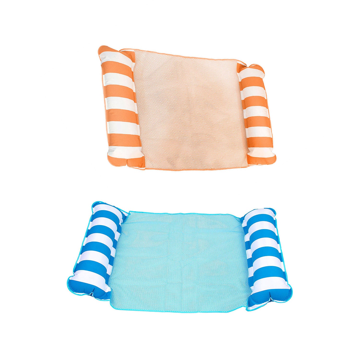 AquaLeisure 4-in-1 Monterey Hammock Swimming Pool Float, Orange & Blue (2 Pack)