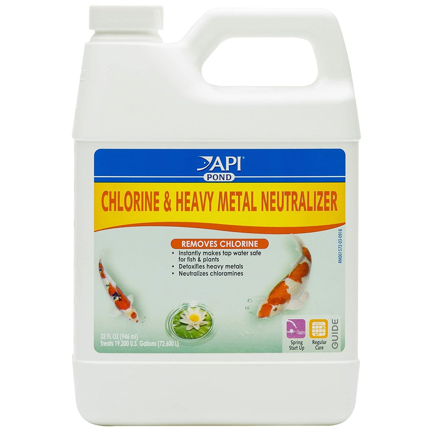 API Pond Chlorine and Heavy Metal Freshwater Tap Water Neutralizer, 1 Gallon