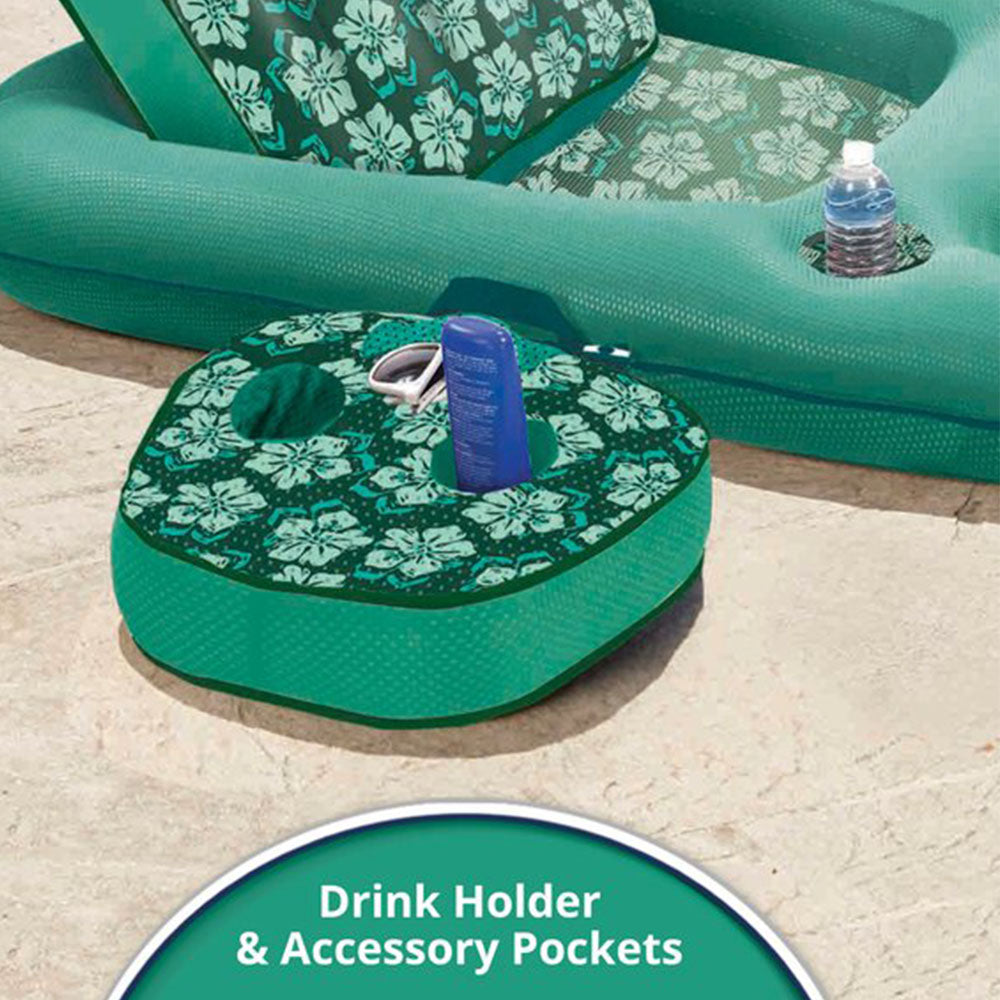Aqua Leisure Campania Inflatable 2in1 Lounger, Floral & Zero Gravity Pool Float