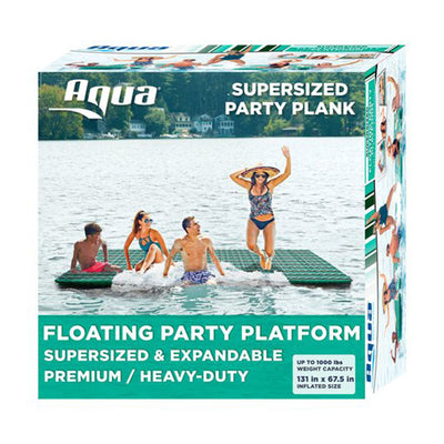 Aqua Leisure 11 Ft Inflatable Supersize Floating Platform, Stripes (4 Pack)
