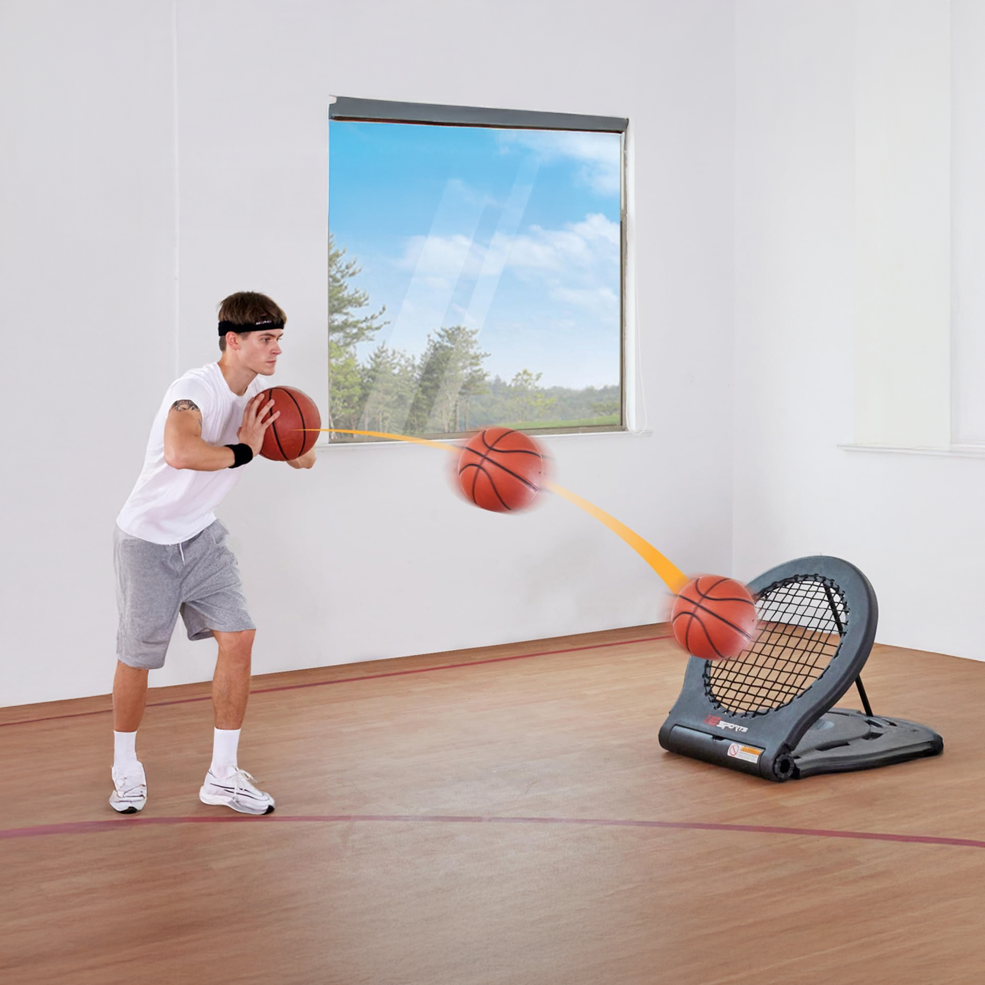 IE Sports Basketball Rebounder Multi-Sport Rebound Net Return Attachment, Black - VMInnovations