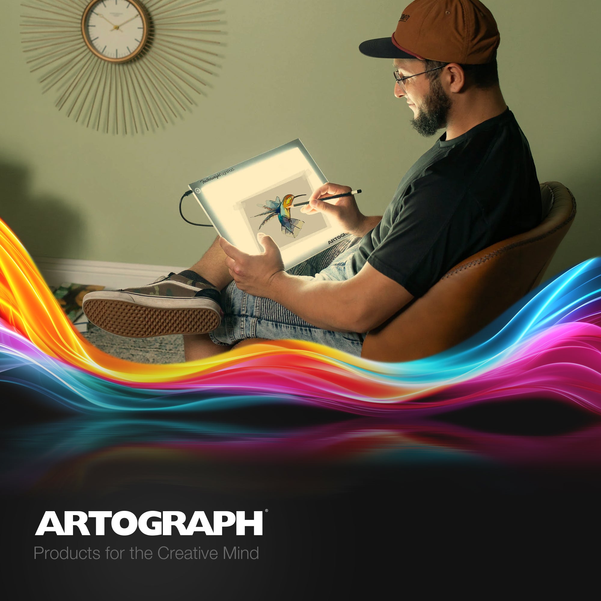 Artograph Featherweight LightPad, 9" x 12" Dimmable LED Light Box for Drawing