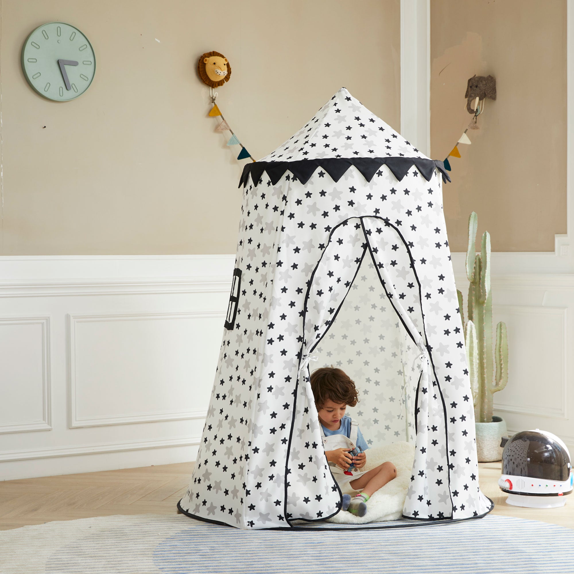 Asweets Childrens Foldable Canvas Pop Up Play Tent, Up in the Stars (Open Box) - VMInnovations