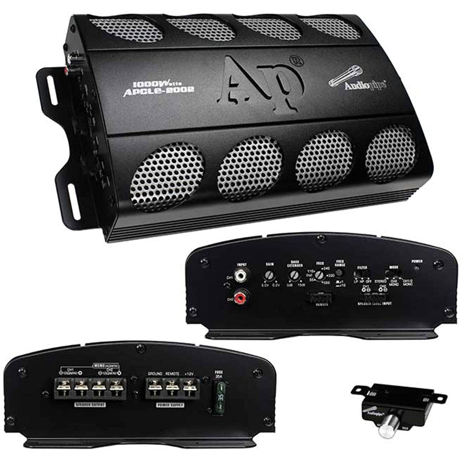AudioPipe 2 Channel 1000W Car Audio Sound System Power Amplifier Amp (2 Pack)