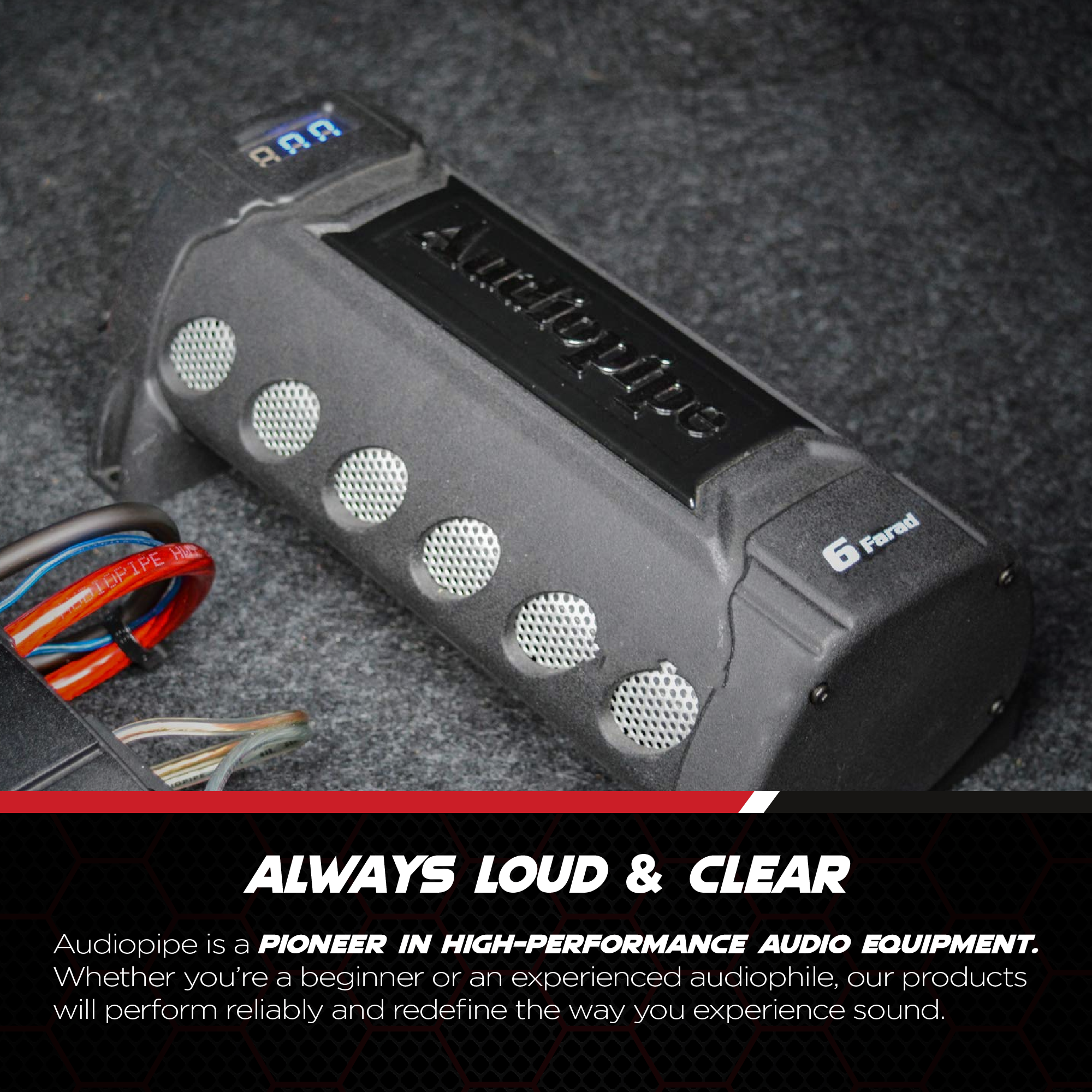 Audiopipe ACAP-6000 6 Farad Power Car Audio Capacitor Digital Display Black - VMInnovations