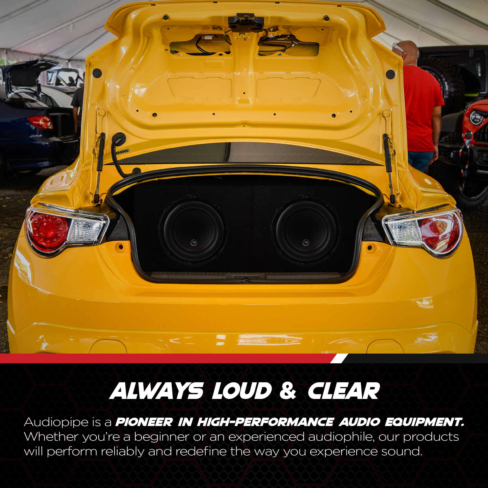 AudioPipe 12 In DVC Car Audio Subwoofer and QPower 12 In Sub Box Enclosure QBOMB