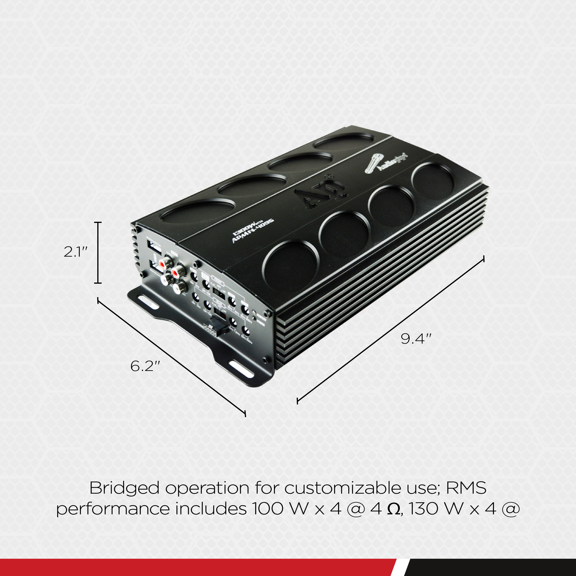 Audiopipe APMI-4095 Class AB 1300 Watt 4 Channel Car Stereo MOSFET Amplifier - VMInnovations