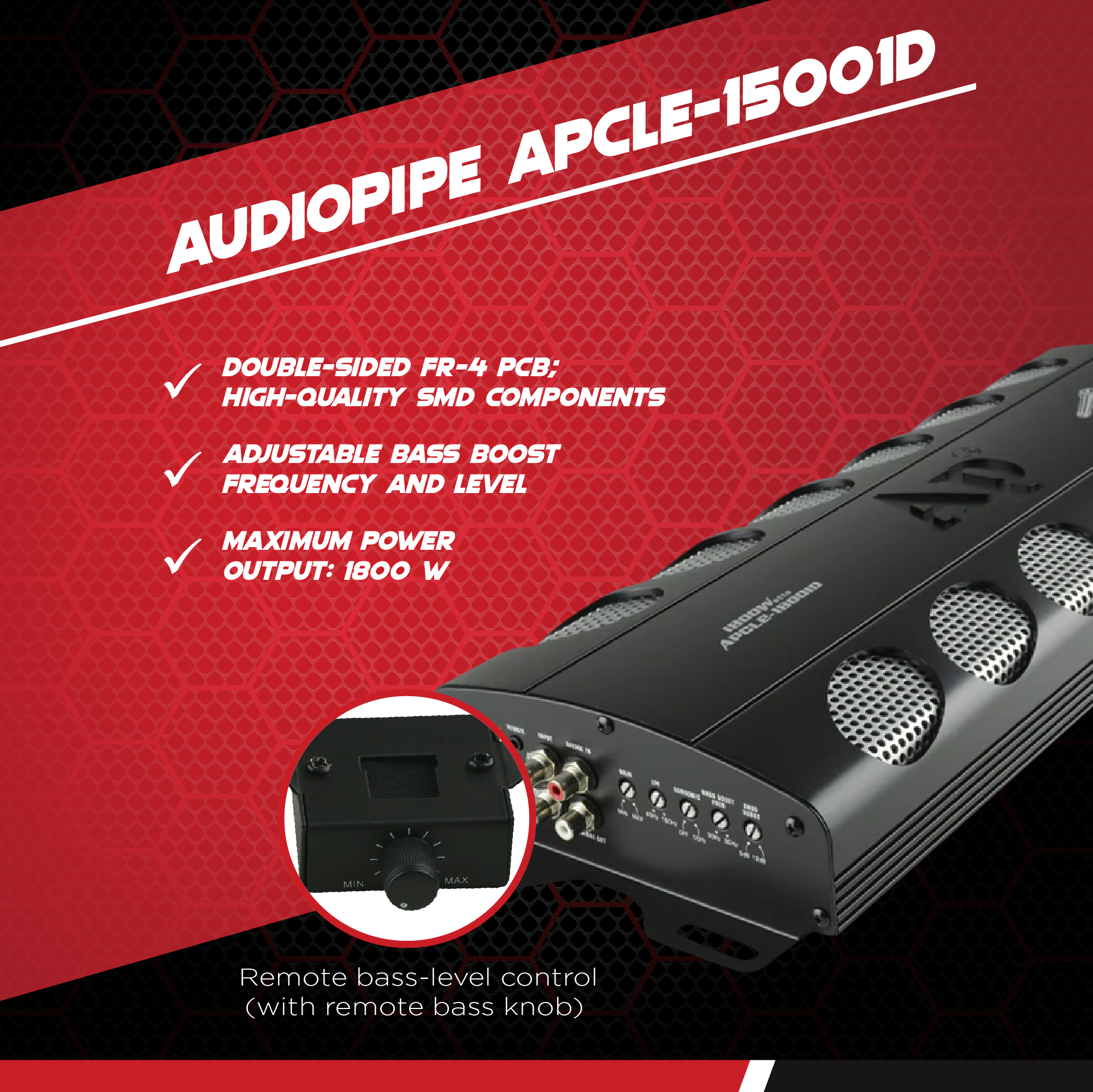 Audiopipe APCLE-18001D 1800 Watt Class D 1 Ohm Car Audio Mono Amplifier (2 Pack) - VMInnovations