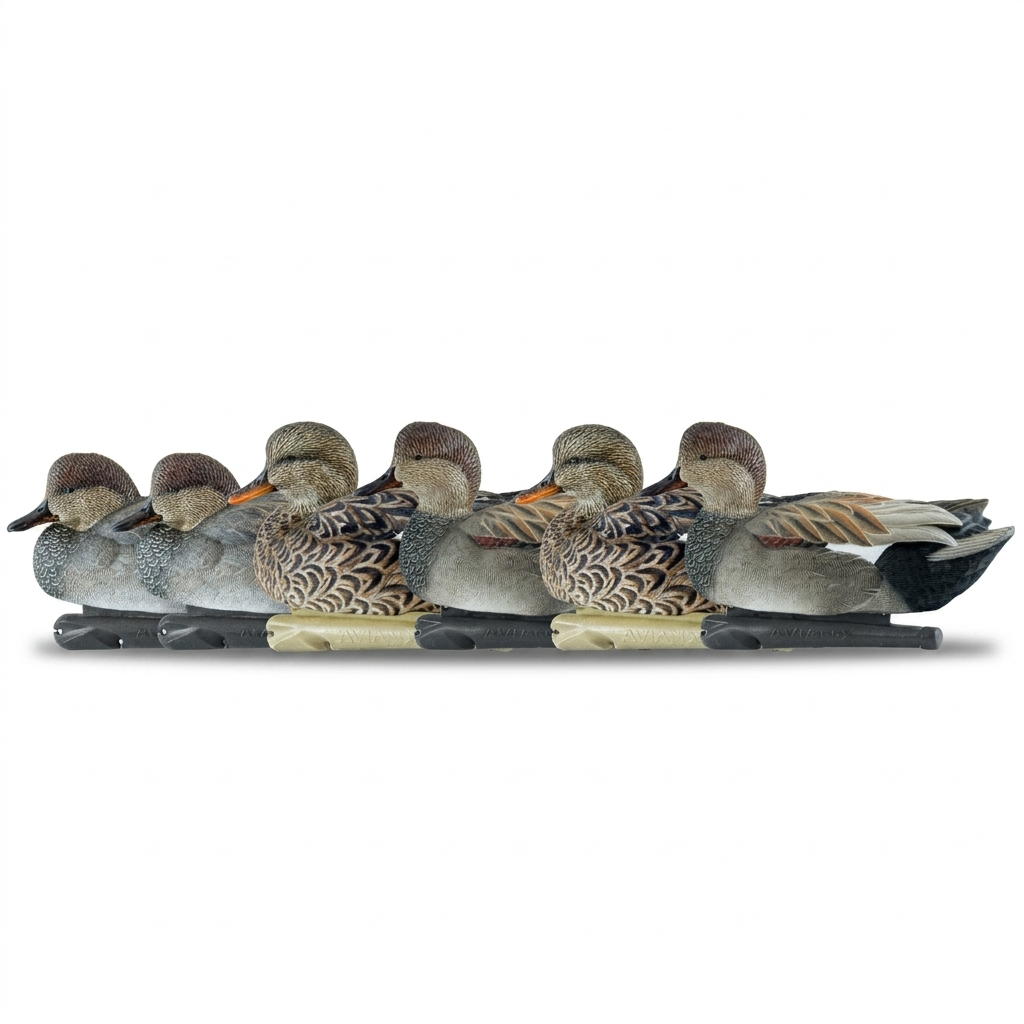 Avian X Topflight Gadwall Decoys Realistic Gray Ducks, Set of 6, Multicolor - VMInnovations